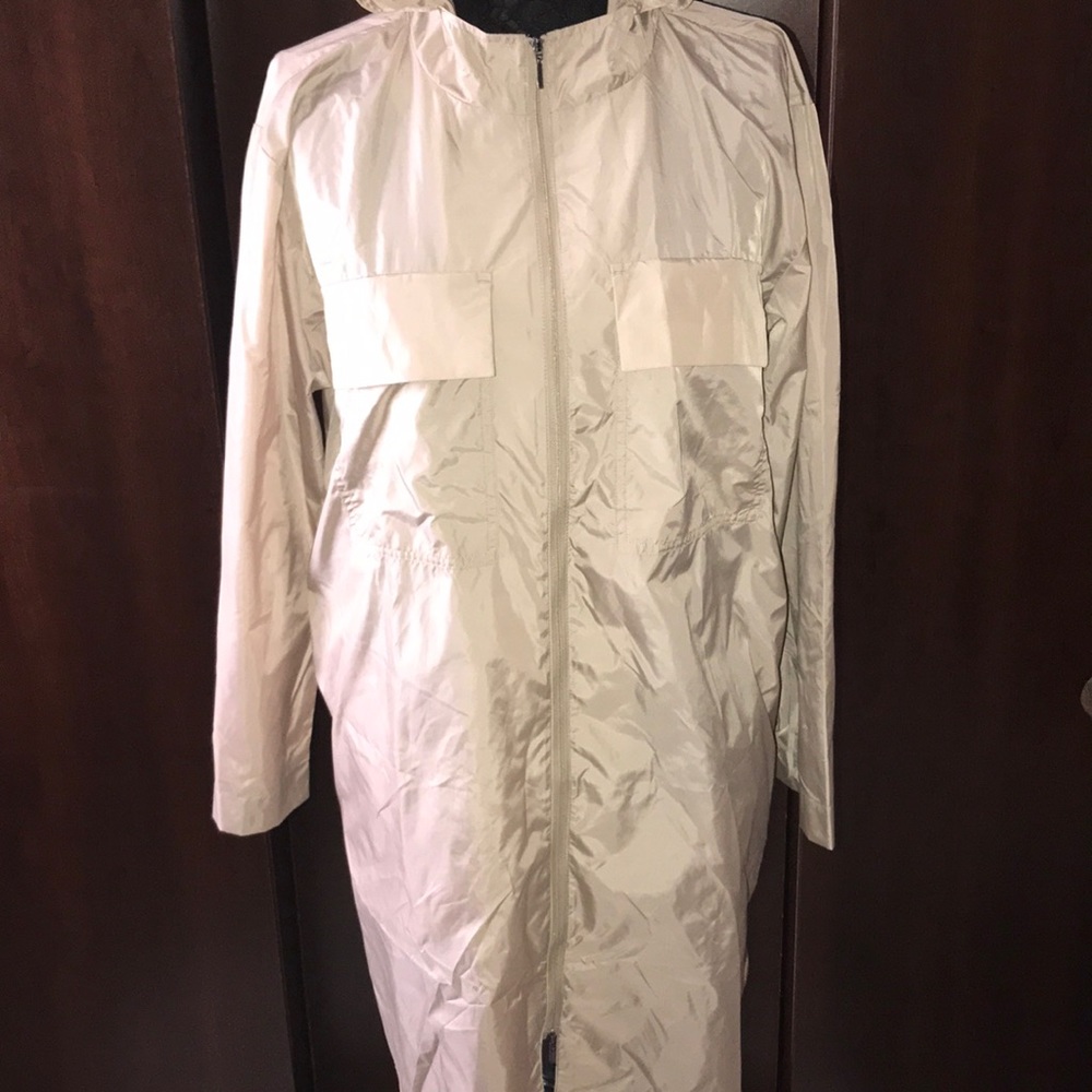 J. Jill Long Windbreaker Rain Coat Full Zip JKT